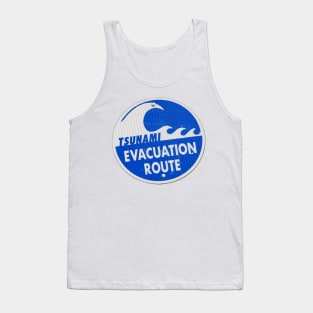 road sign tsunami (round, bolts) Tank Top